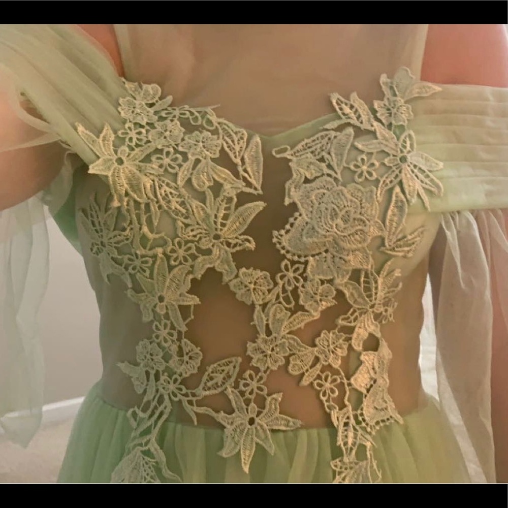 green formal dress